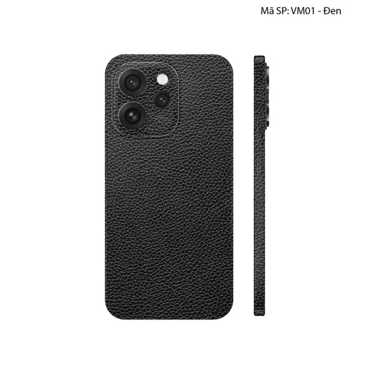Miếng Dán Da Oppo Reno15 Series Vân Mil Đen | VM01