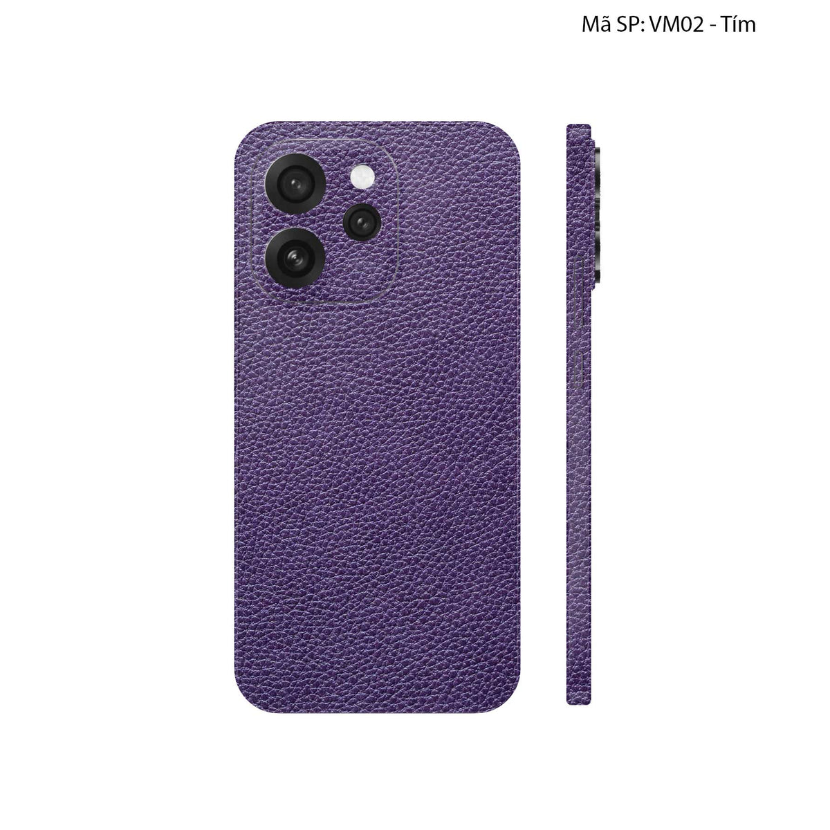 Miếng Dán Da Oppo Reno15 Series Vân Mil Tím | VM02