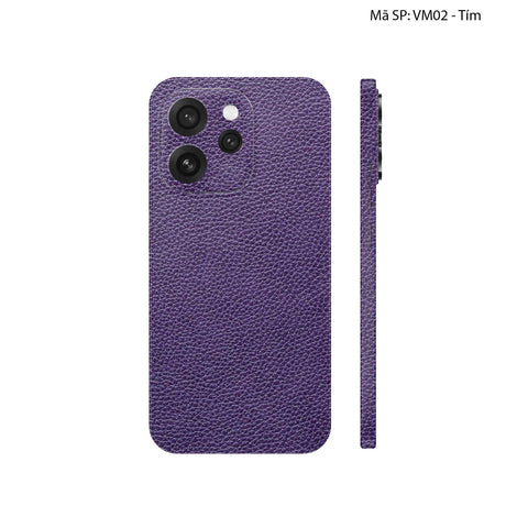 Miếng Dán Da Oppo Reno15 Series Vân Mil Tím | VM02