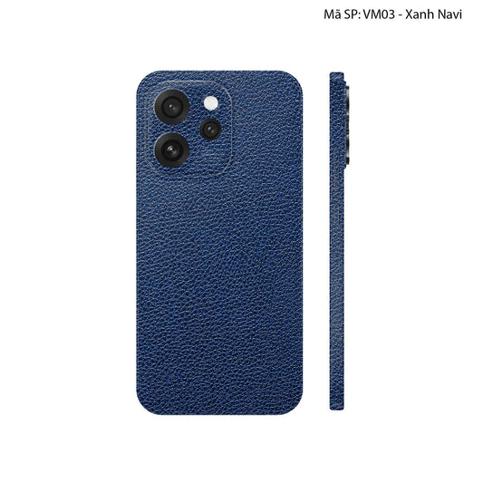 Miếng Dán Da Oppo Reno15 Series Vân Mil Xanh Navy | VM03