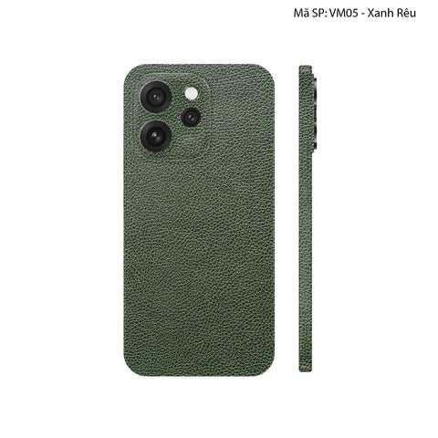 Miếng Dán Da Oppo Reno15 Series Vân Mil Xanh Rêu | VM05