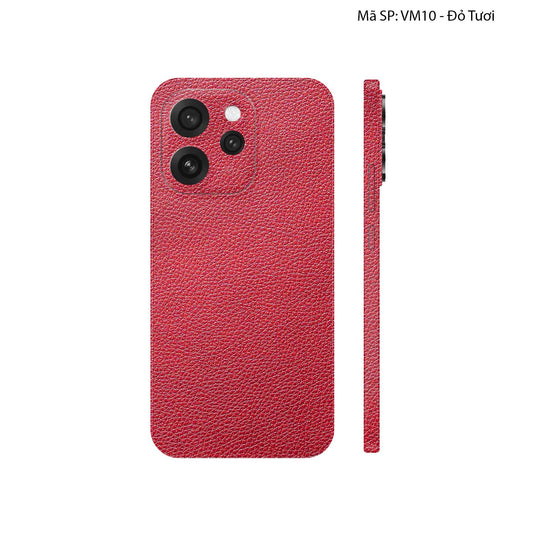 Miếng Dán Da Oppo Reno15 Series Vân Mil Đỏ Tươi | VM10