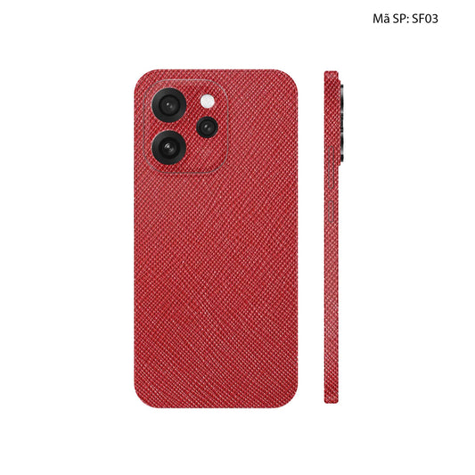 Miếng Dán Da Oppo Reno15 Series Vân Saffiano Đỏ | SF03