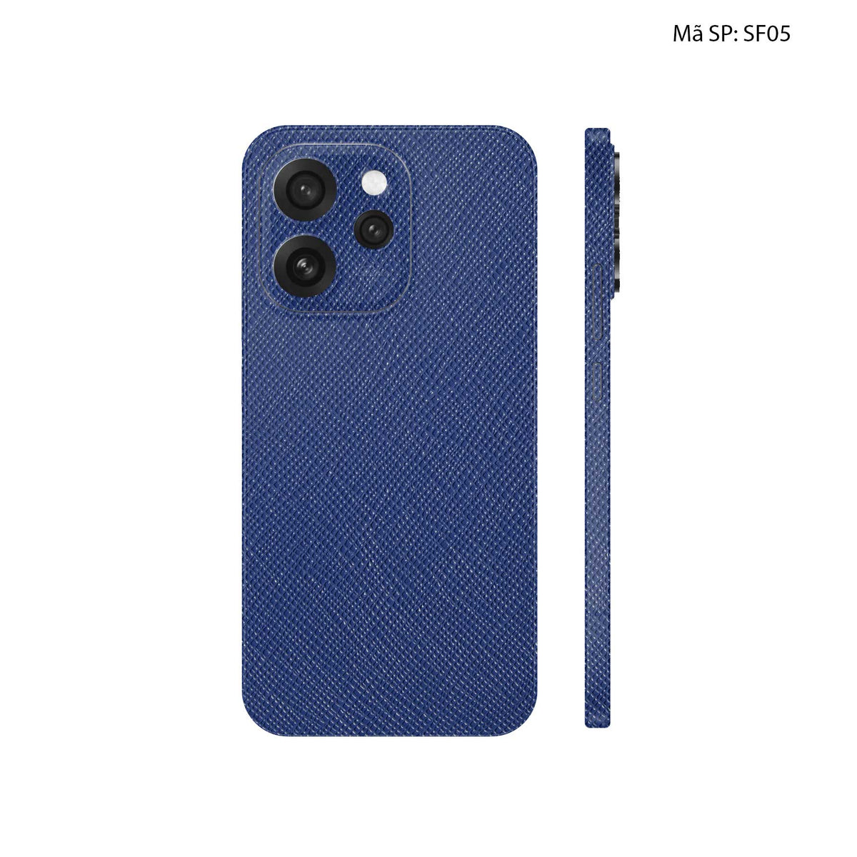 Miếng Dán Da Oppo Reno15 Series Vân Saffiano Xanh Navy | SF05