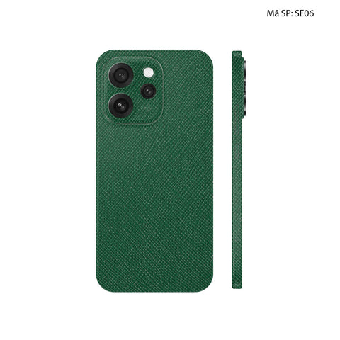 Miếng Dán Da Oppo Reno15 Series Vân Saffiano Xanh Rêu | SF06