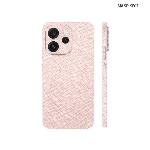 Miếng Dán Da Oppo Reno15 Series Vân Saffiano Hồng | SF07