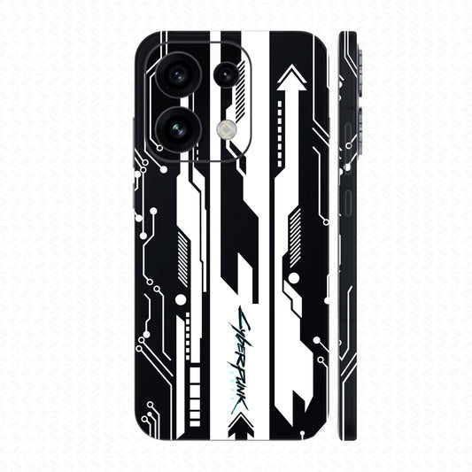 Dán Skin Oppo Reno16 | Pro | F In Hình Cyberpunk Đen Trắng 02