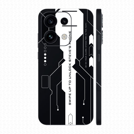 Dán Skin Oppo Reno16 | Pro | F In Hình Cyberpunk Đen Trắng 03