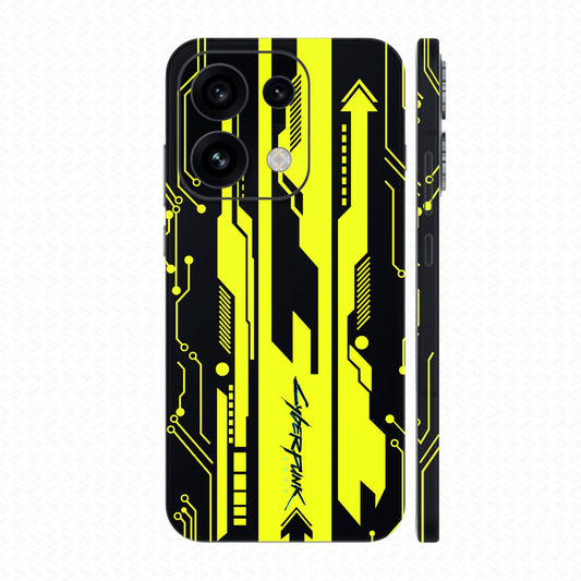 Dán Skin Oppo Reno16 | Pro | F In Hình Cyberpunk Vàng Đen 03