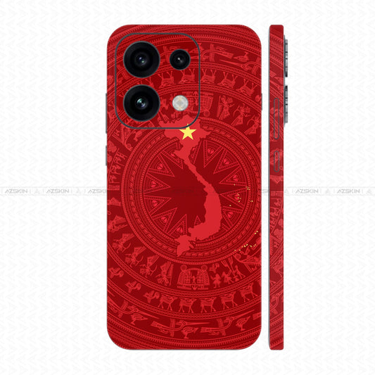 Dán Skin Oppo Reno16 | Pro | F In Hình Trống Đồng Bản Đồ