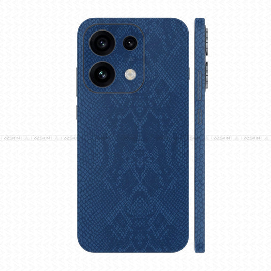 Miếng Dán Da Oppo Reno16 | Pro | F Vân Rắn Xanh Navy