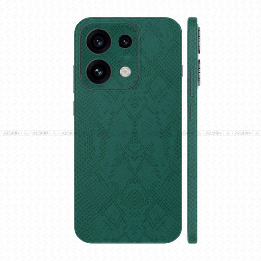 Miếng Dán Da Oppo Reno16 | Pro | F Vân Rắn Xanh Rêu