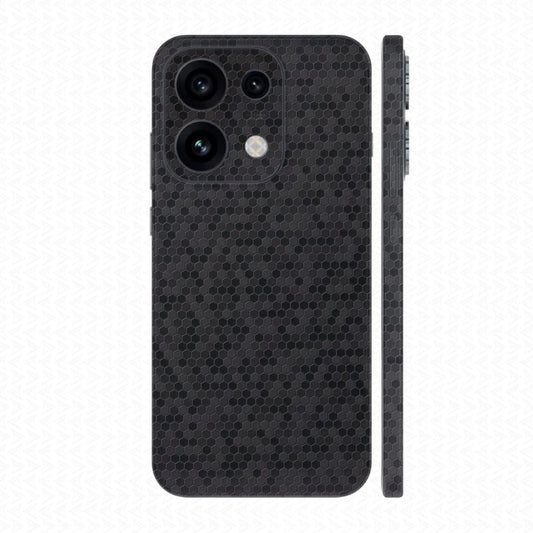 Dán Skin Oppo Reno16 | Pro | F Vân Tổ Ong Đen Xám ORACAL-HC070A