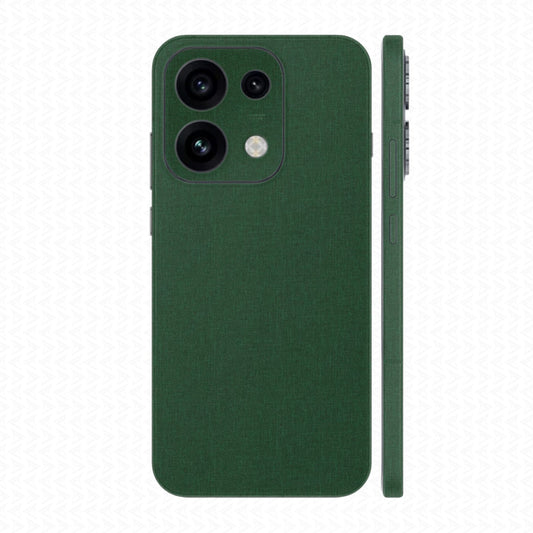 Miếng Dán Da Oppo Reno16 | Pro | F Vân Vải Xanh Lá