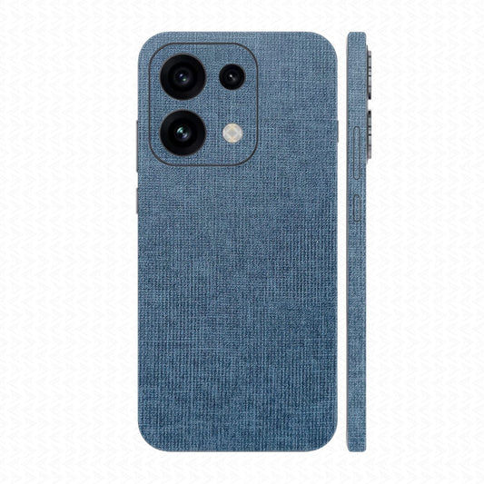 Miếng Dán Da Oppo Reno16 | Pro | F Vân Vải Xanh Navy