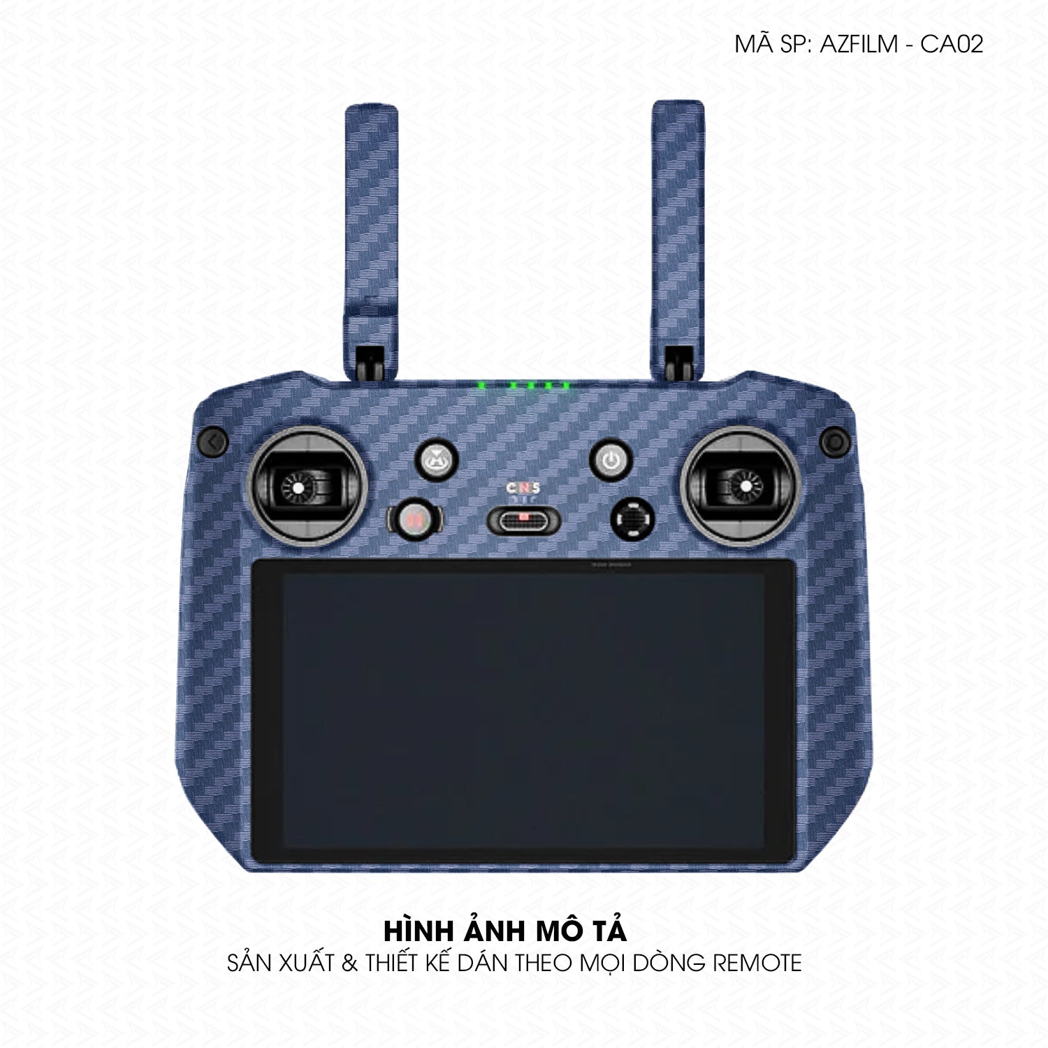 Dán Skin Remote (Điều Khiển) Vân Carbon Xanh | AZFILM-CA02