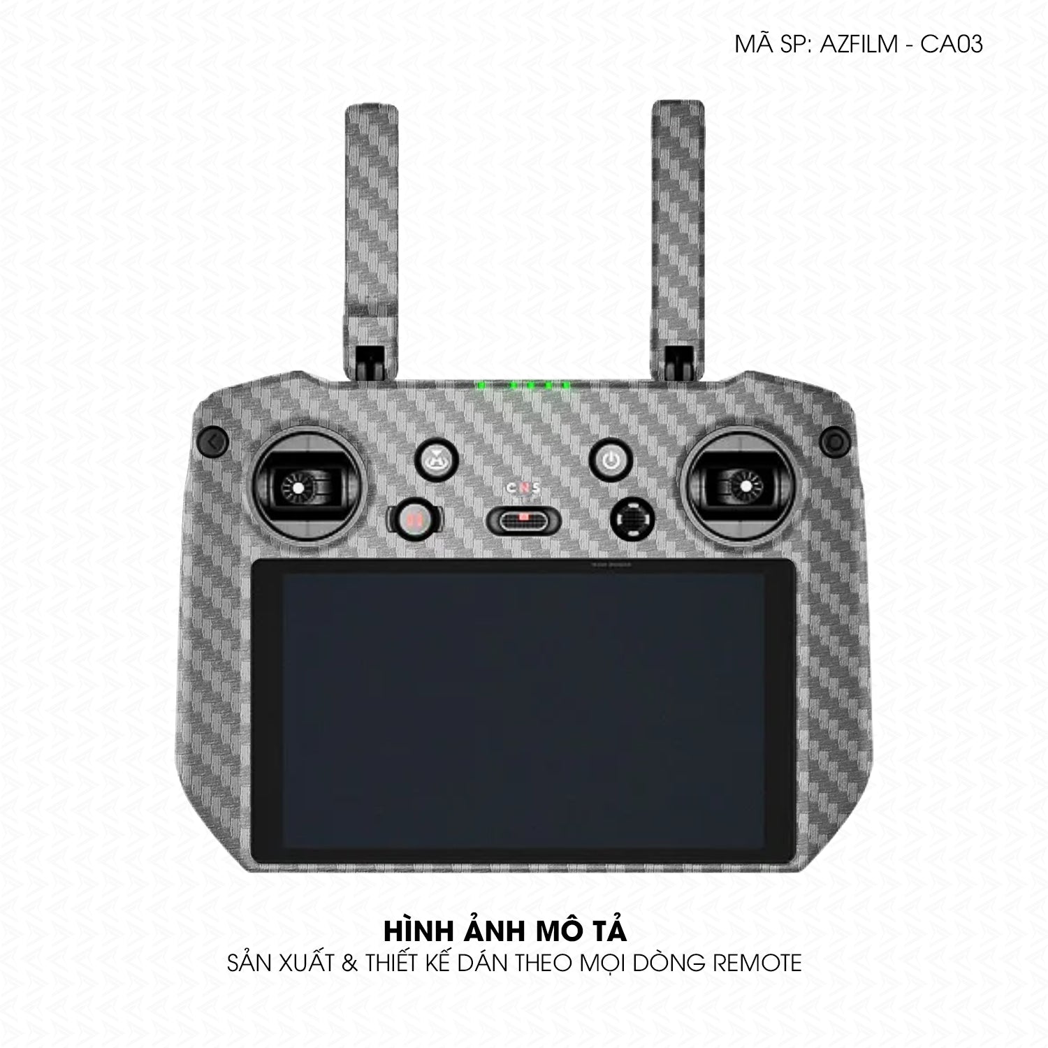 Dán Skin Remote (Điều Khiển) Vân Carbon Xám | AZFILM-CA03