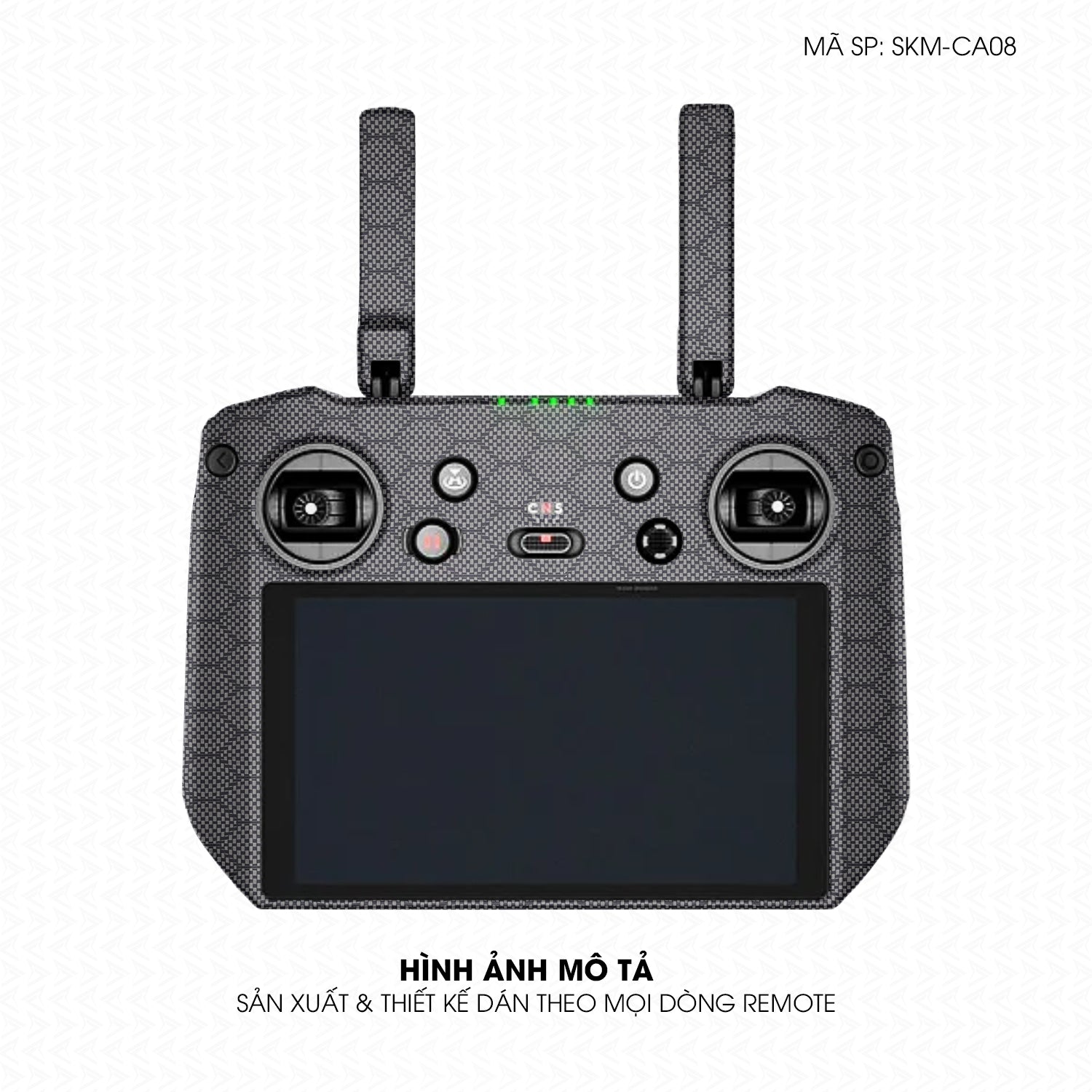 Dán Skin Remote (Điều Khiển) Vân Carbon Fiber Xám | SKM-CA08