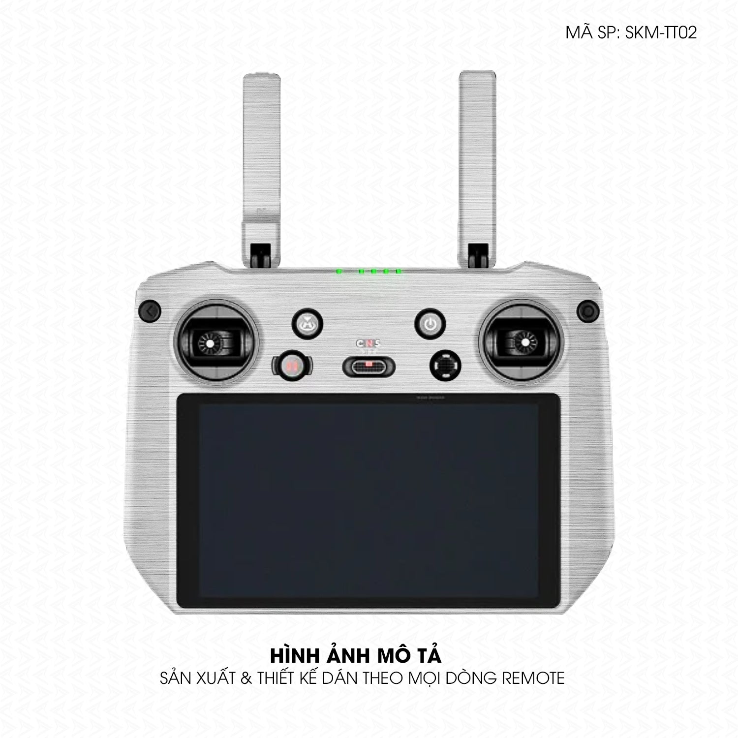 Dán Skin Remote (Điều Khiển) Vân Xước Titan Bạc | SKM-TT02