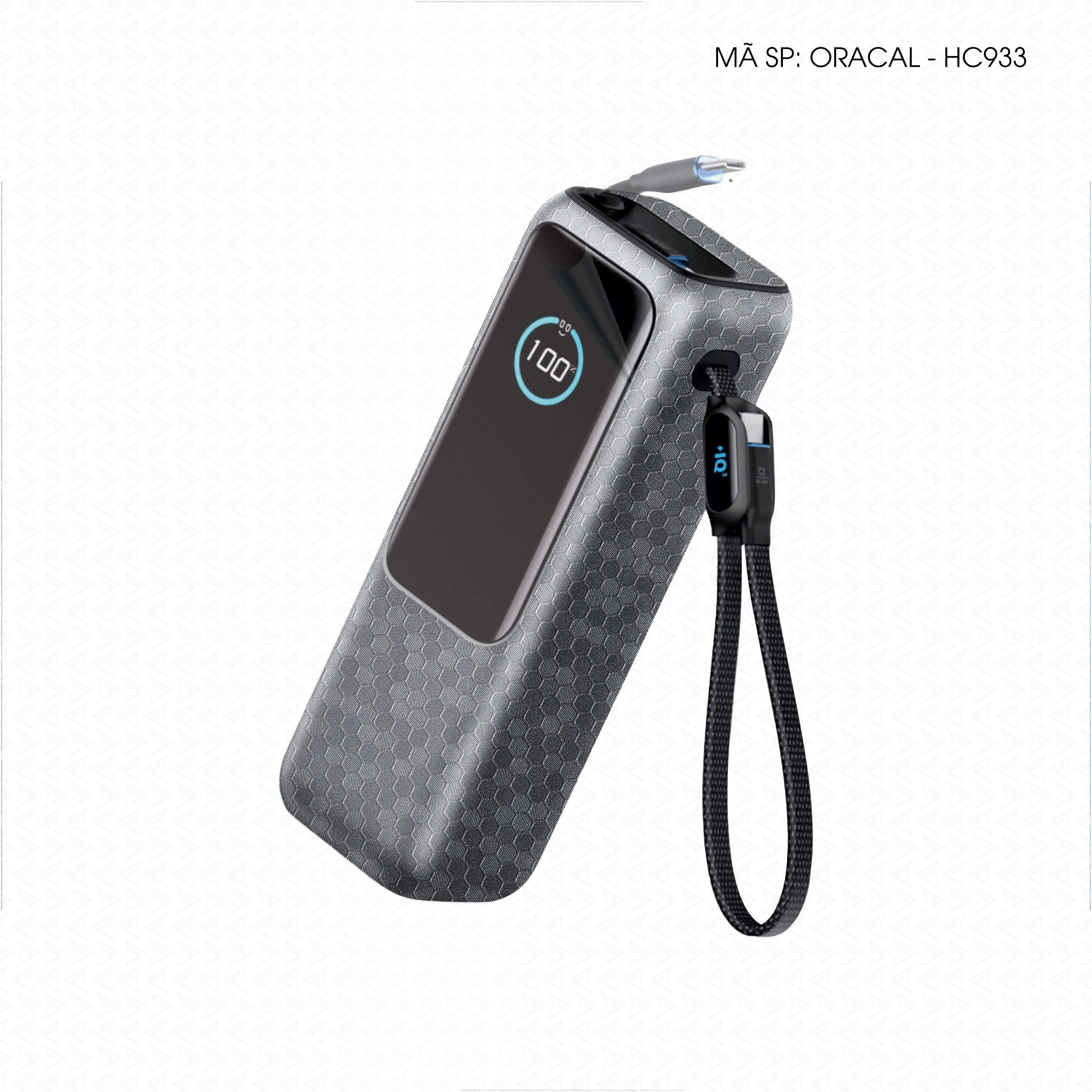 Dán Skin Sạc Dự Phòng Anker Vân Tổ Ong Xám | ORACAL-HC933