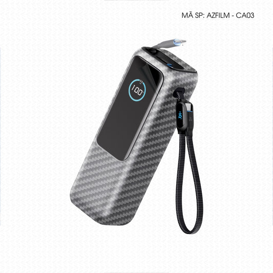 Dán Skin Sạc Dự Phòng Anker Vân Carbon Xám | AZFILM-CA03