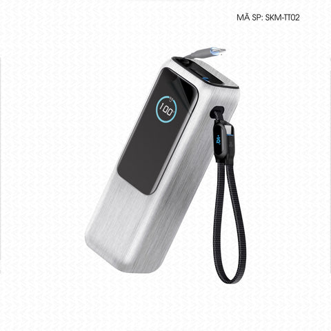 Dán Skin Sạc Dự Phòng Anker Vân Xước Titan Bạc | SKM-TT02