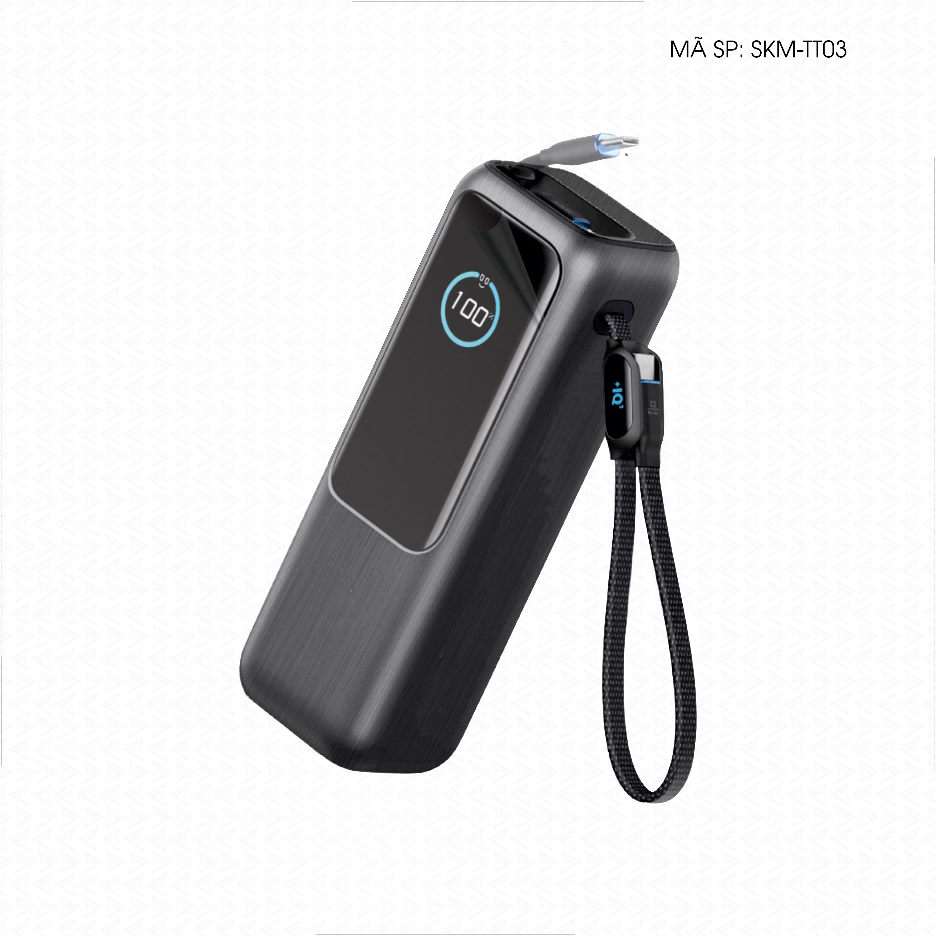Dán Skin Sạc Dự Phòng Anker Vân Xước Titan Đen Xám | SKM-TT03