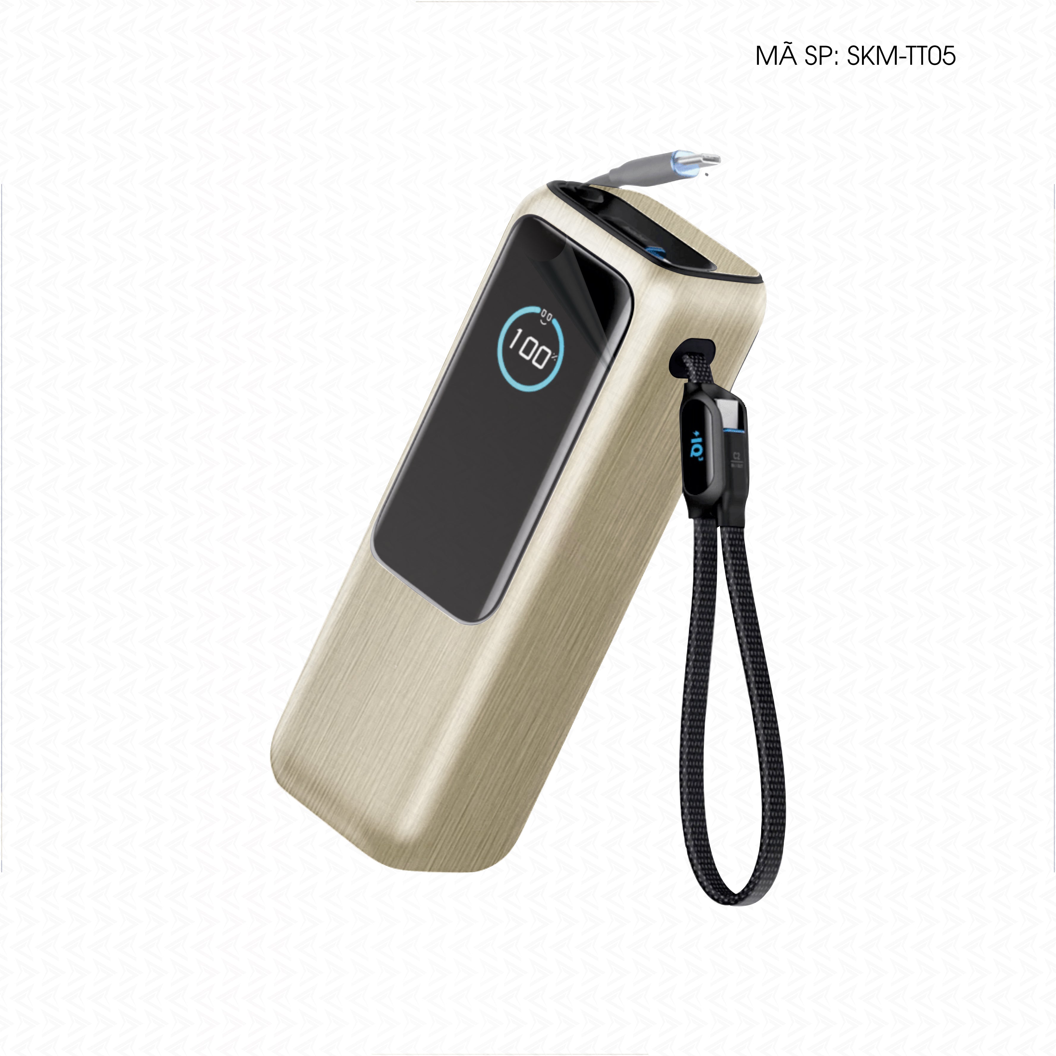 Dán Skin Sạc Dự Phòng Anker Vân Xước Titan Vàng Sampanh | SKM-TT05