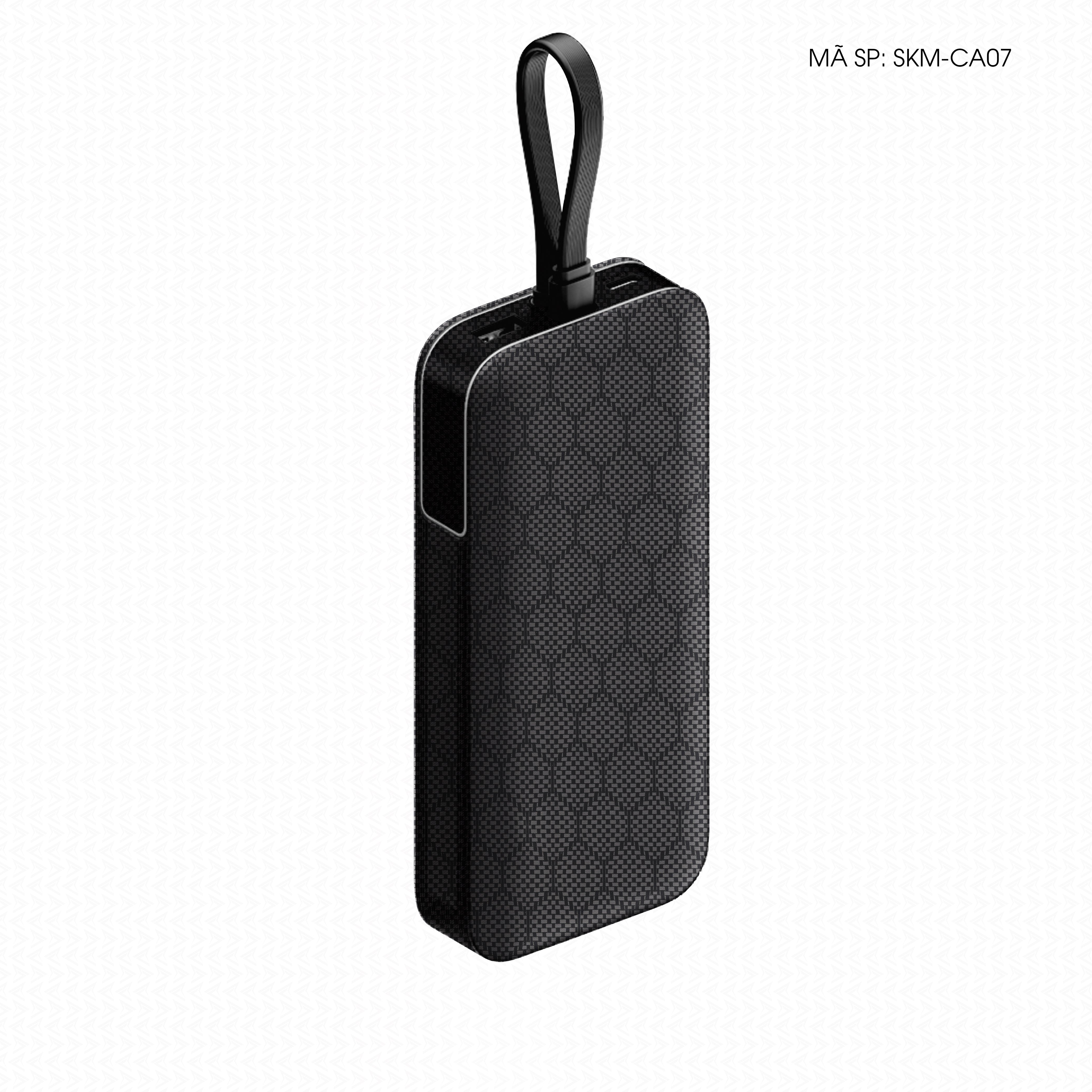 Dán Skin Sạc Dự Phòng Cutek Vân Carbon Fiber Đen | SKM-CA07