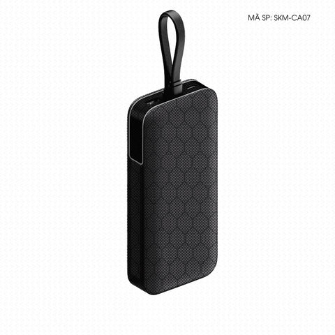 Dán Skin Sạc Dự Phòng Cutek Vân Carbon Fiber Đen | SKM-CA07