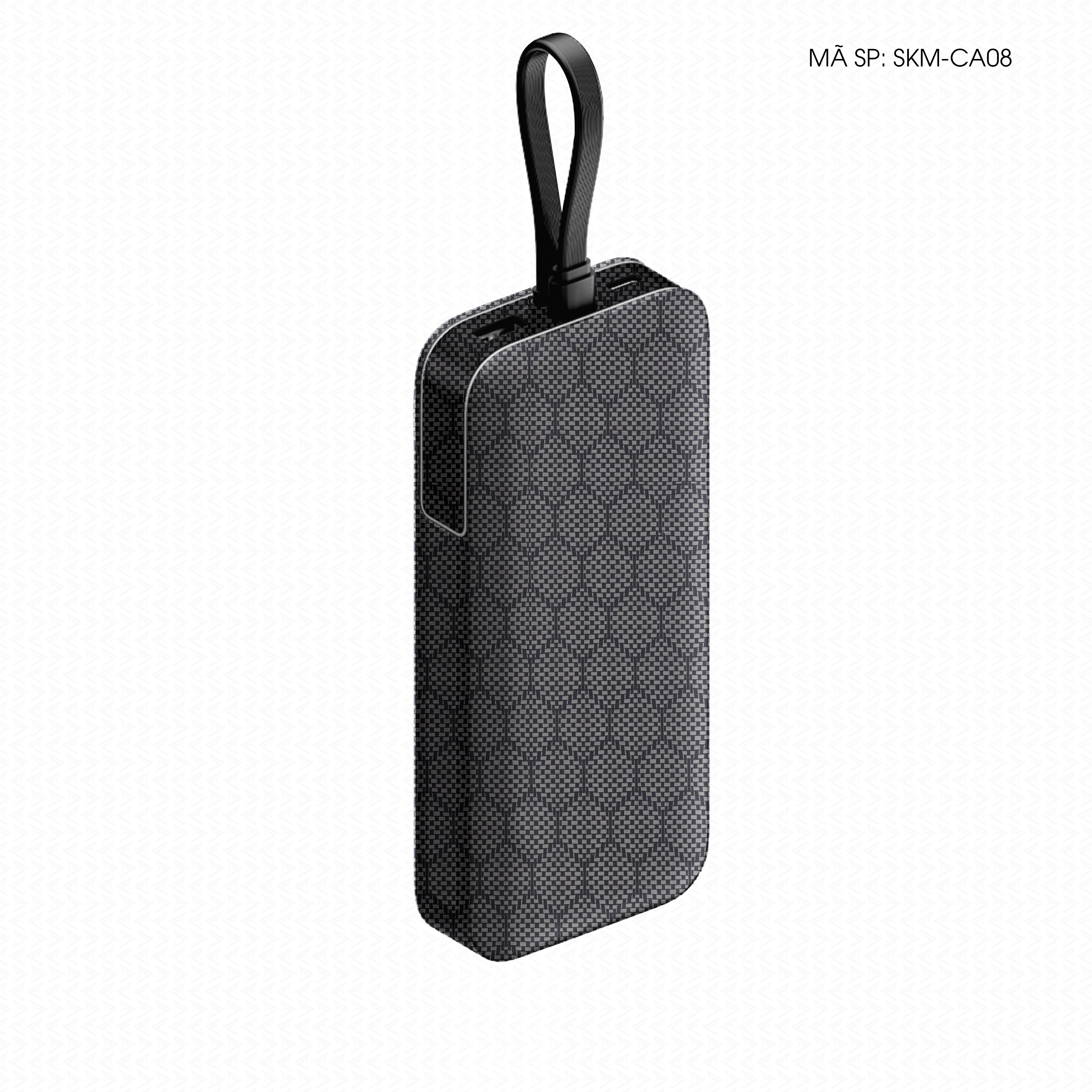 Dán Skin Sạc Dự Phòng Cutek Vân Carbon Fiber Xám | SKM-CA08