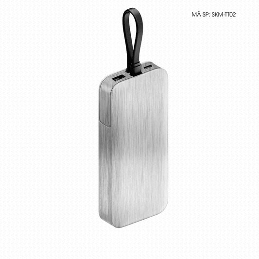 Dán Skin Sạc Dự Phòng Cutek Vân Xước Titan Bạc | SKM-TT02