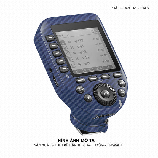 Dán Skin Trigger Máy Ảnh Vân Carbon Xanh | AZFILM-CA02