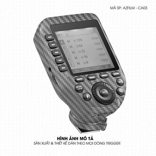 Dán Skin Trigger Máy Ảnh Vân Carbon Xám | AZFILM-CA03
