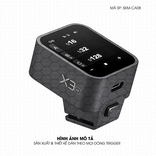 Dán Skin Trigger Máy Ảnh Vân Carbon Fiber Xám | SKM-CA08