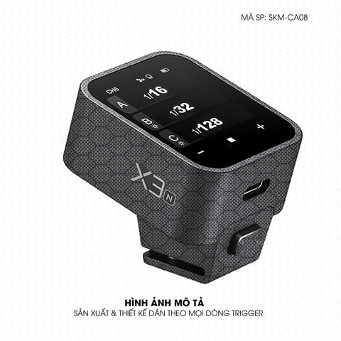 Dán Skin Trigger Máy Ảnh Vân Carbon Fiber Xám | SKM-CA08