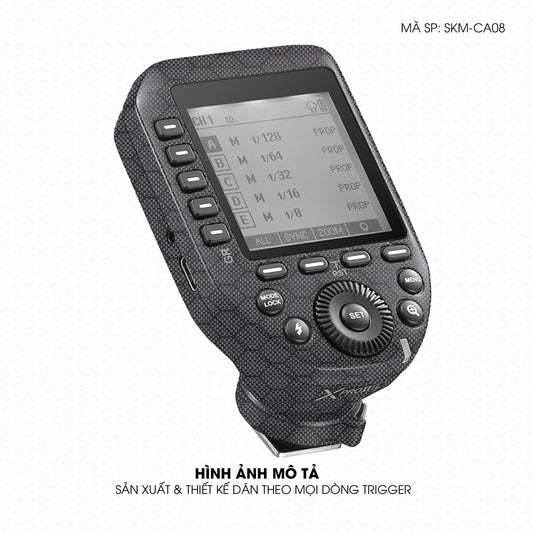 Dán Skin Trigger Máy Ảnh Vân Carbon Fiber Xám | SKM-CA08