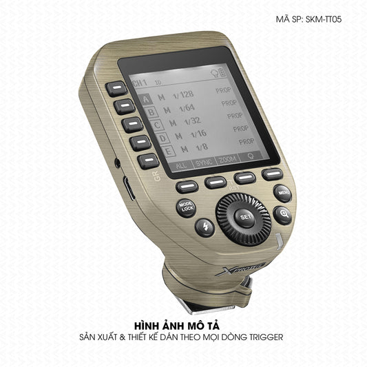 Dán Skin Trigger Máy Ảnh Vân Xước Titan Vàng Sampanh | SKM-TT05