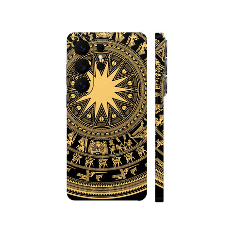Dán Skin Galaxy S26 Series Hình Trống Đồng 02 Vàng Đen