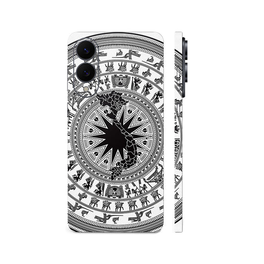Dán Skin Samsung Galaxy S25 Series Hình Trống Đồng Bản Đồ Trắng