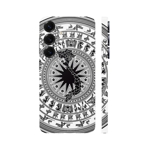 Dán Skin Samsung Galaxy S25 Series Hình Trống Đồng Bản Đồ Trắng