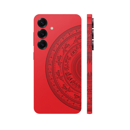 Dán Skin Samsung Galaxy S25 Series Hình Trống Đồng Đỏ
