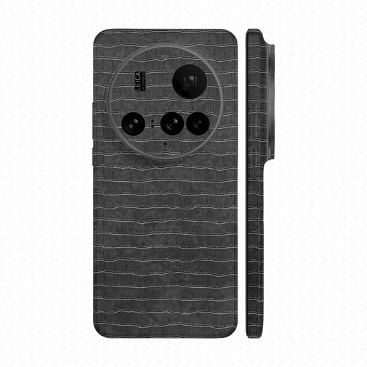 Miếng Dán Da Xiaomi 15 Ultra Vân Cá Sấu Đen
