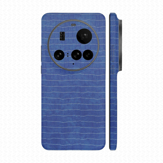 Miếng Dán Da Xiaomi 15 Ultra Vân Cá Sấu Xanh Navy