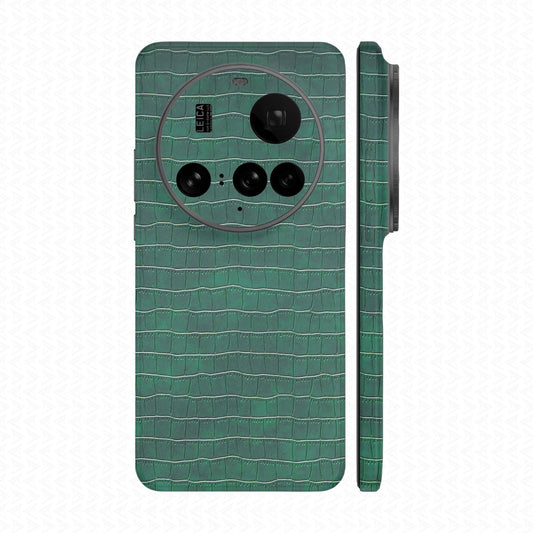 Miếng Dán Da Xiaomi 15 Ultra Vân Cá Sấu Xanh Rêu
