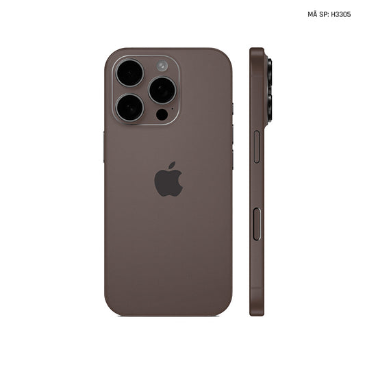 Miếng Dán Da IPhone 15 Series Vân Aran Nâu Cafe