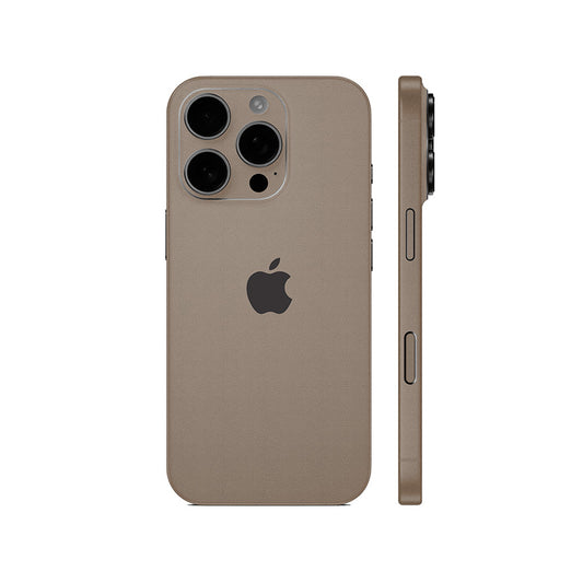 Miếng Dán Da IPhone 15 Series Vân Aran Nâu Kaki