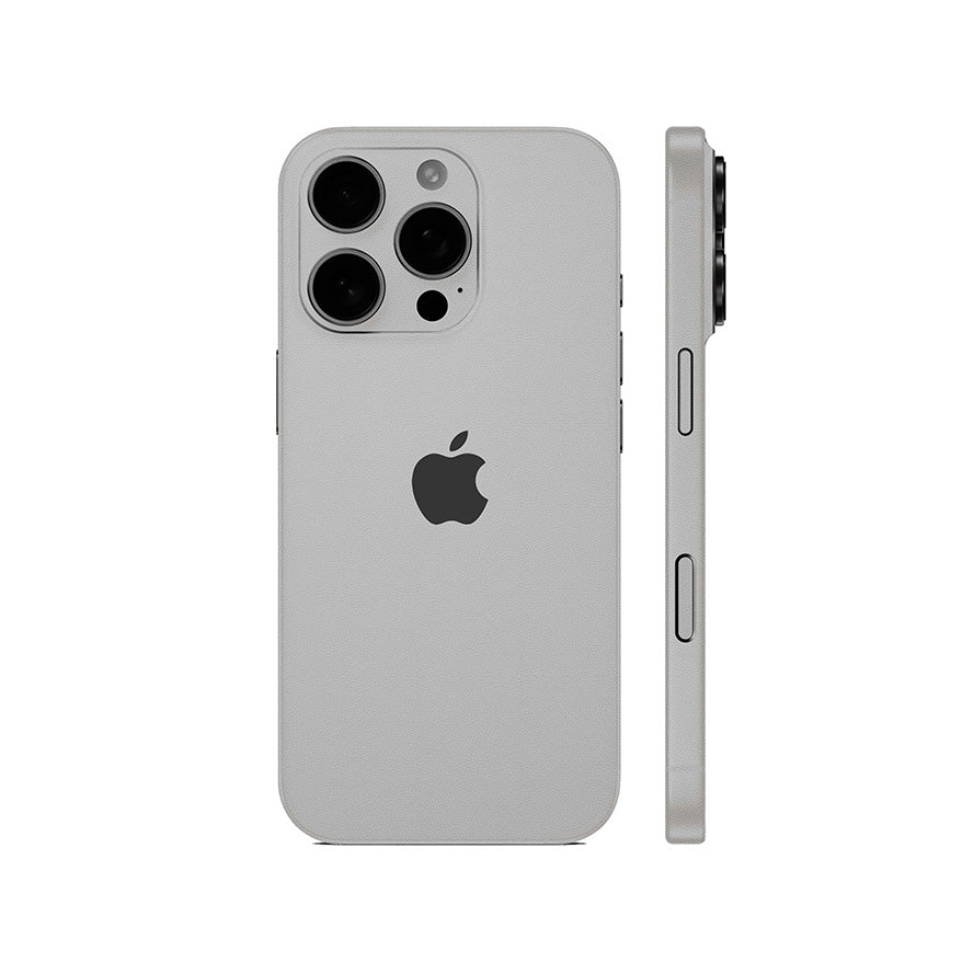 Miếng Dán Da IPhone 15 Series Vân Aran Xám