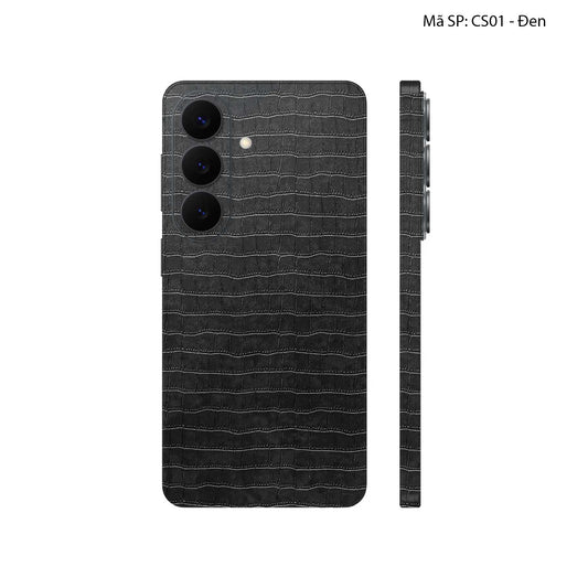 Miếng Dán Da Samsung Galaxy S26 Series Vân Cá Sấu Đen | CS01