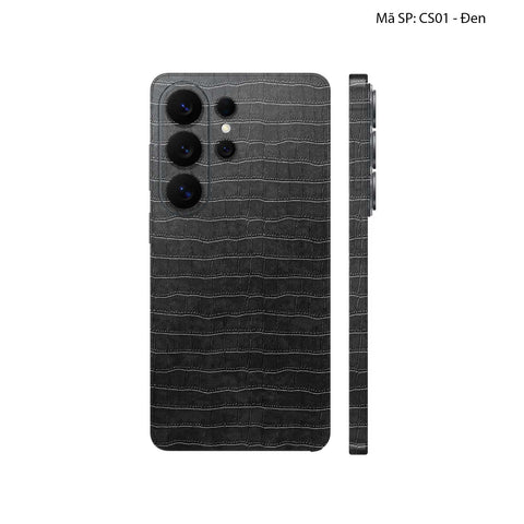 Miếng Dán Da Samsung Galaxy S26 Series Vân Cá Sấu Đen | CS01